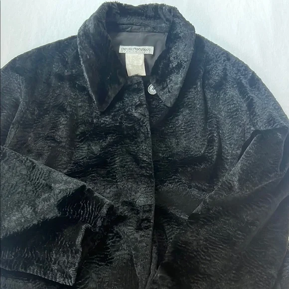 Emporio Armani Black Faux Fur Coat - Picture 7 of 16